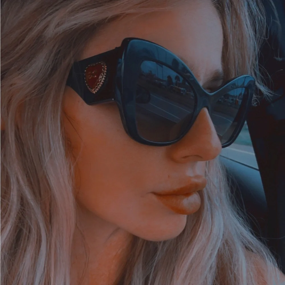 Dolce & Gabbana DG Heart Logo Cats Eye Sunglasses - Picture 1 of 10